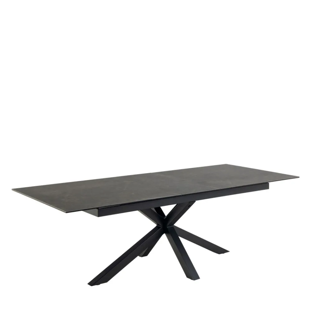 Drawer EURAME Table à manger extensible 6 à 12 personnes en céramique et métal 200-240x100cm