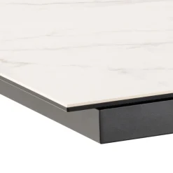 Drawer EURAME Table à manger extensible 6 à 12 personnes en céramique et métal 200-240x100cm