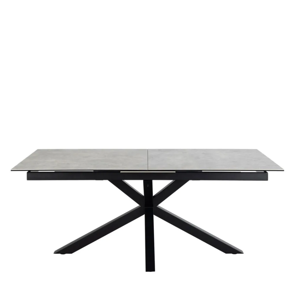 Drawer EURAME Table à manger extensible 6 à 12 personnes en céramique et métal 200-240x100cm