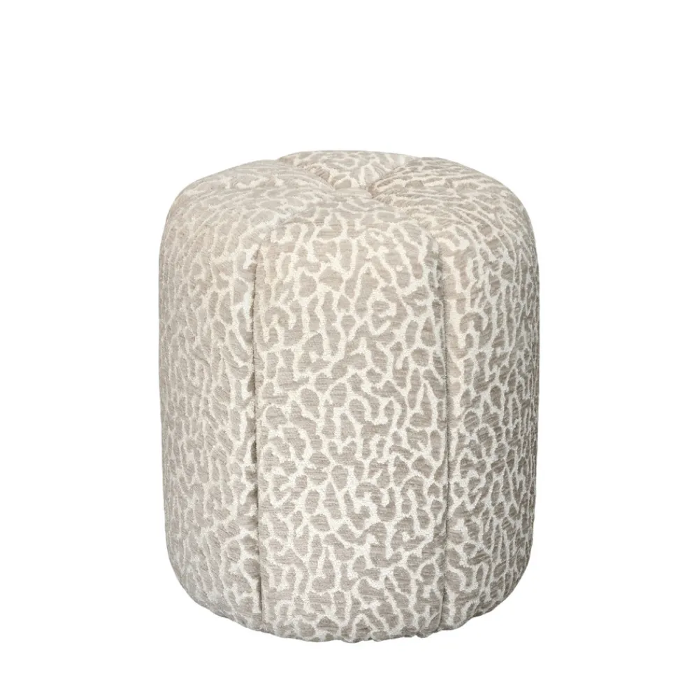 Drawer FLOWER Pouf en tissu imprimé animal ø38cm