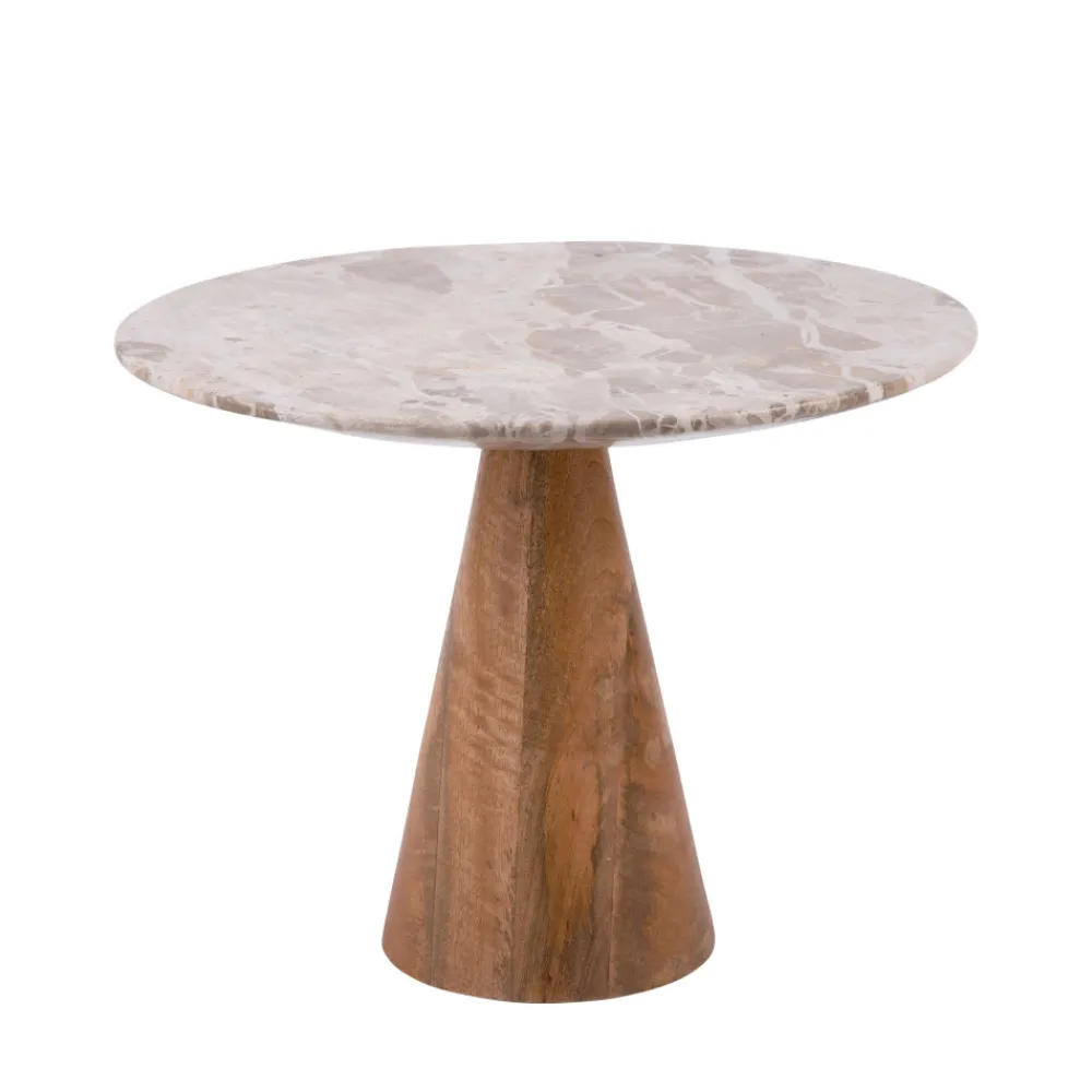 Leitmotiv FORCE Table d’appoint en bois et marbre ø40cm