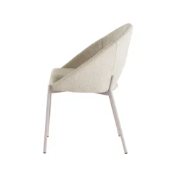Drawer FRIDA Lot de 2 chaises en tissu bouclette et métal