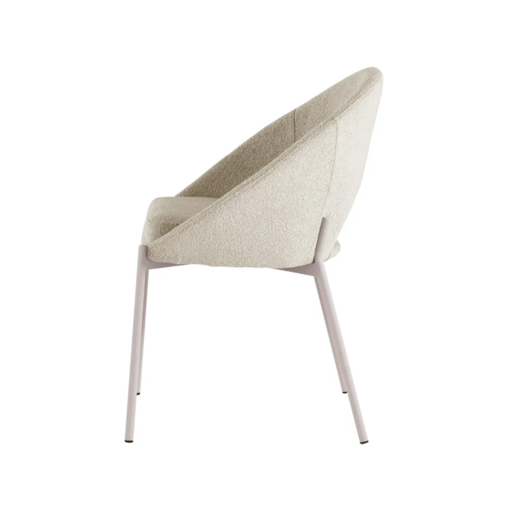 Drawer FRIDA Lot de 2 chaises en tissu bouclette et métal