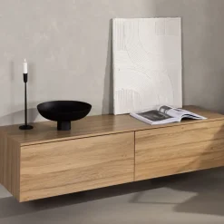 Venture Home FRIHAMN Meuble TV suspendu 2 tiroirs en bois L160cm