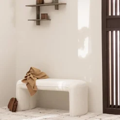 Drawer FULL Banc rembourré en tissu bouclette L100cm