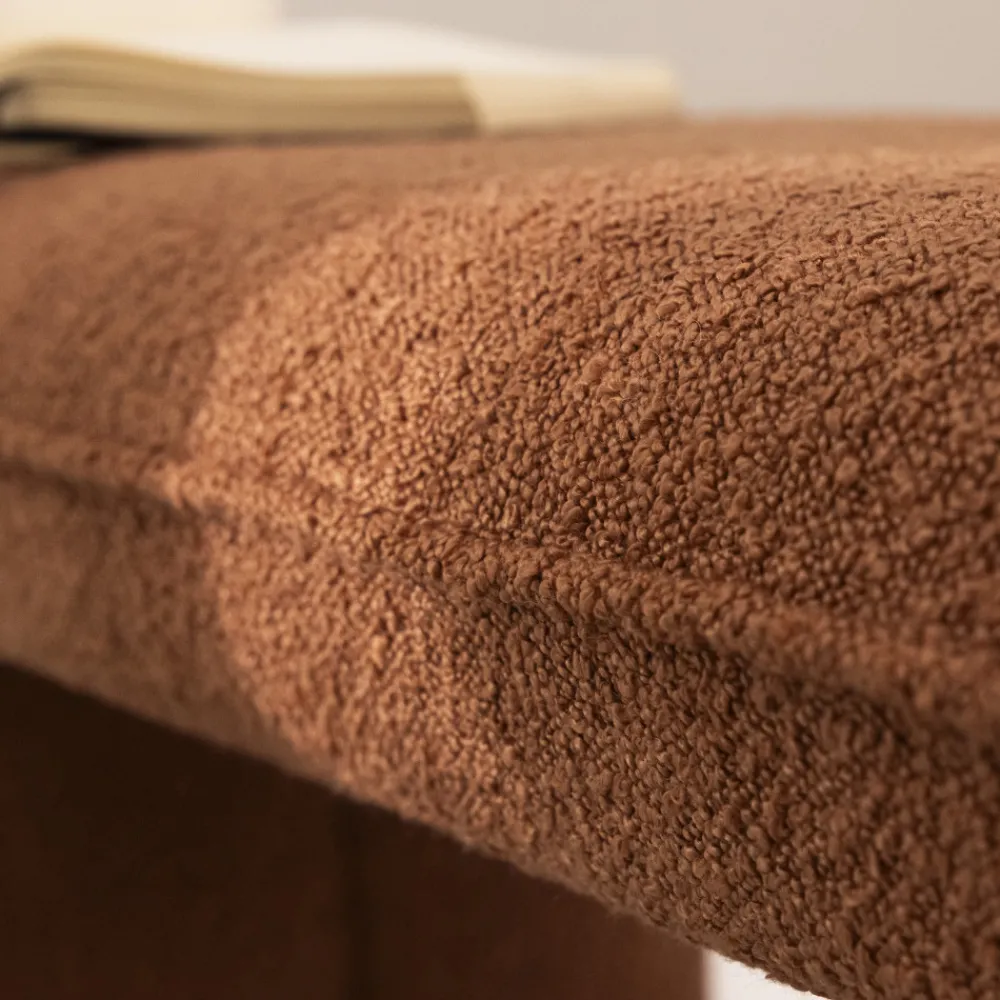 Drawer FULL Banc rembourré en tissu bouclette L100cm