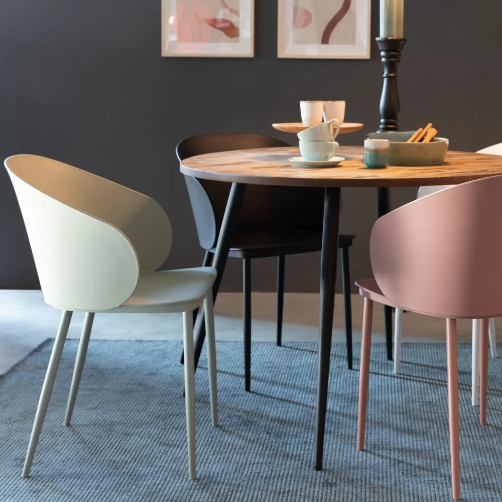 No name GIGI Lot de 2 chaises en résine et métal