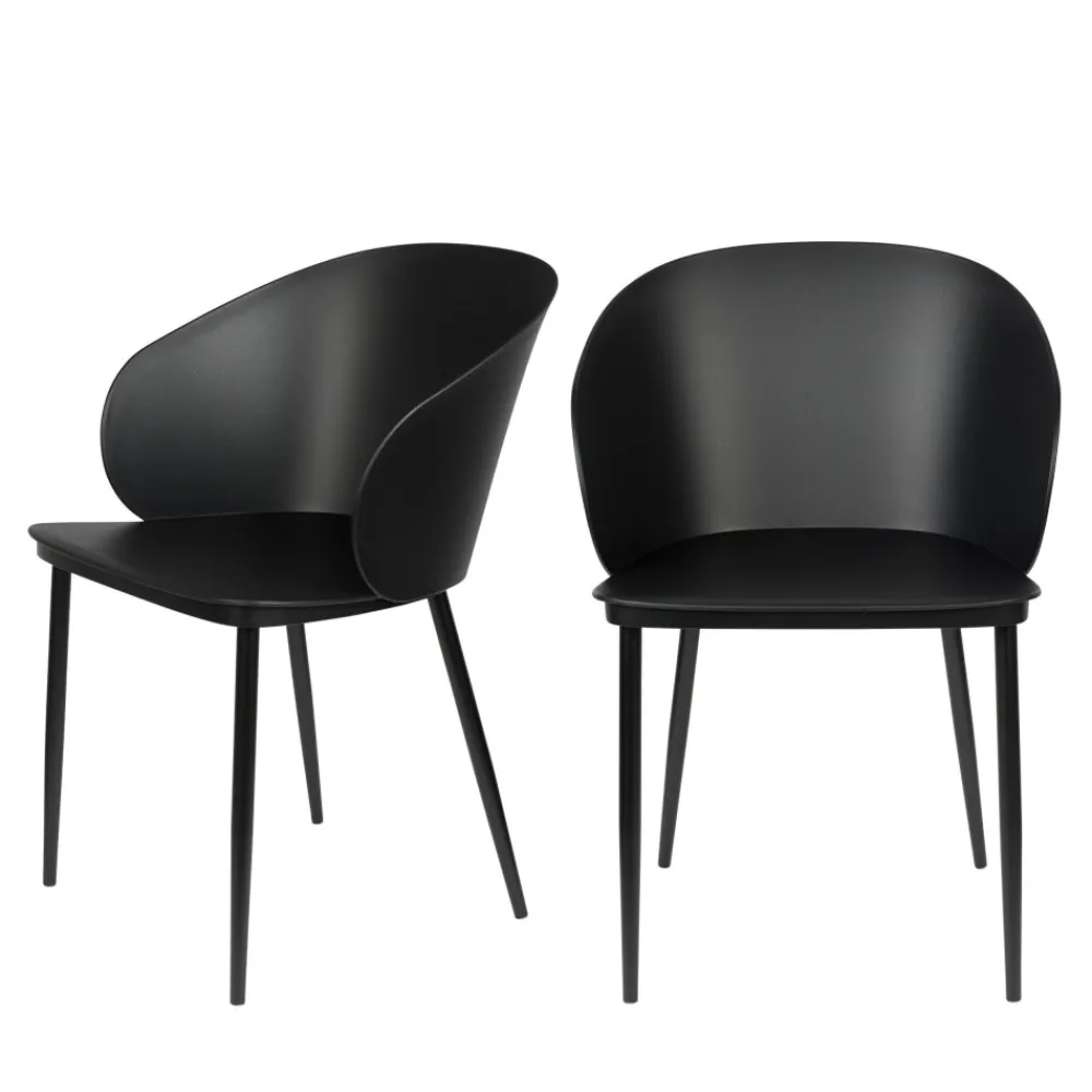 No name GIGI Lot de 2 chaises en résine et métal