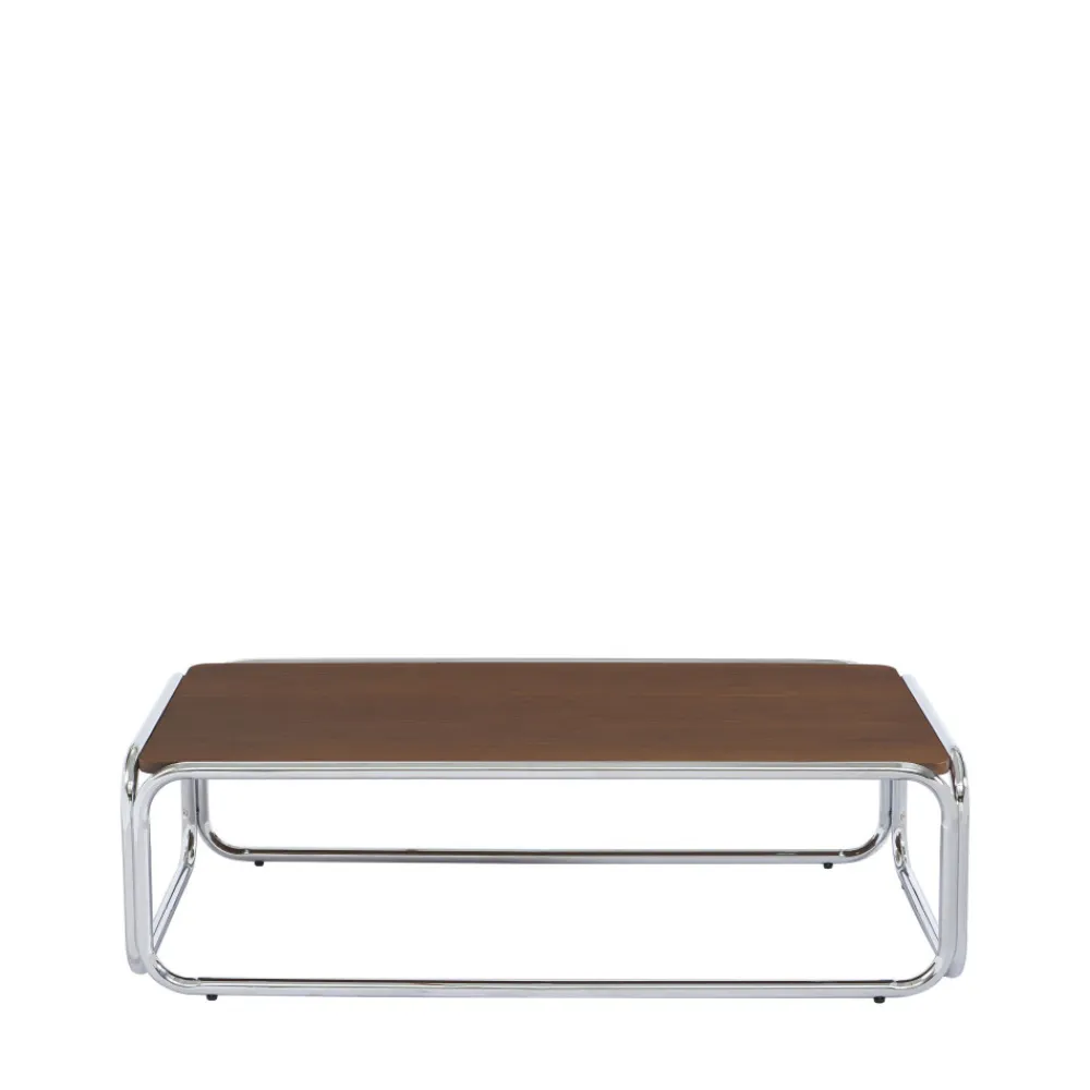 No name GLISS II Table basse en bois pieds chrome