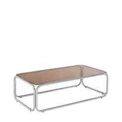 No name GLISS Table basse en verre pieds chrome