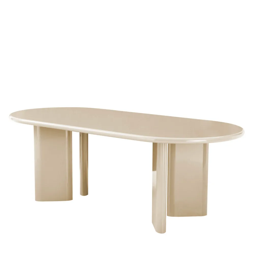 Drawer GLOSSI Table à manger 6 personnes ovale en bois laqué