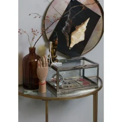 Woood GODDESS Console en métal et verre