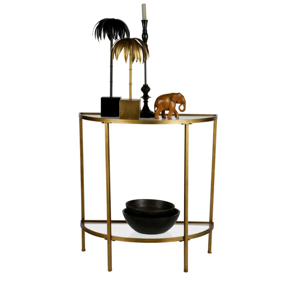 Woood GODDESS Console en métal et verre