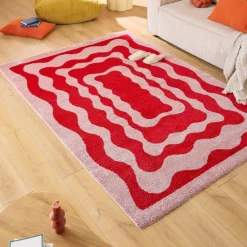 No name GROOVE Tapis vintage à motif festonné