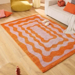 No name GROOVE Tapis vintage à motif festonné