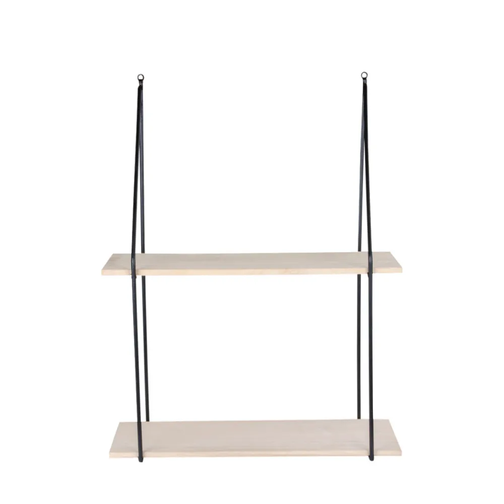 House Nordic HAAG Etagère murale en métal et bois 55x21xH72 cm