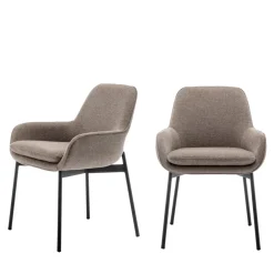 Drawer HAAS Lot de 2 fauteuils de table en tissu et métal