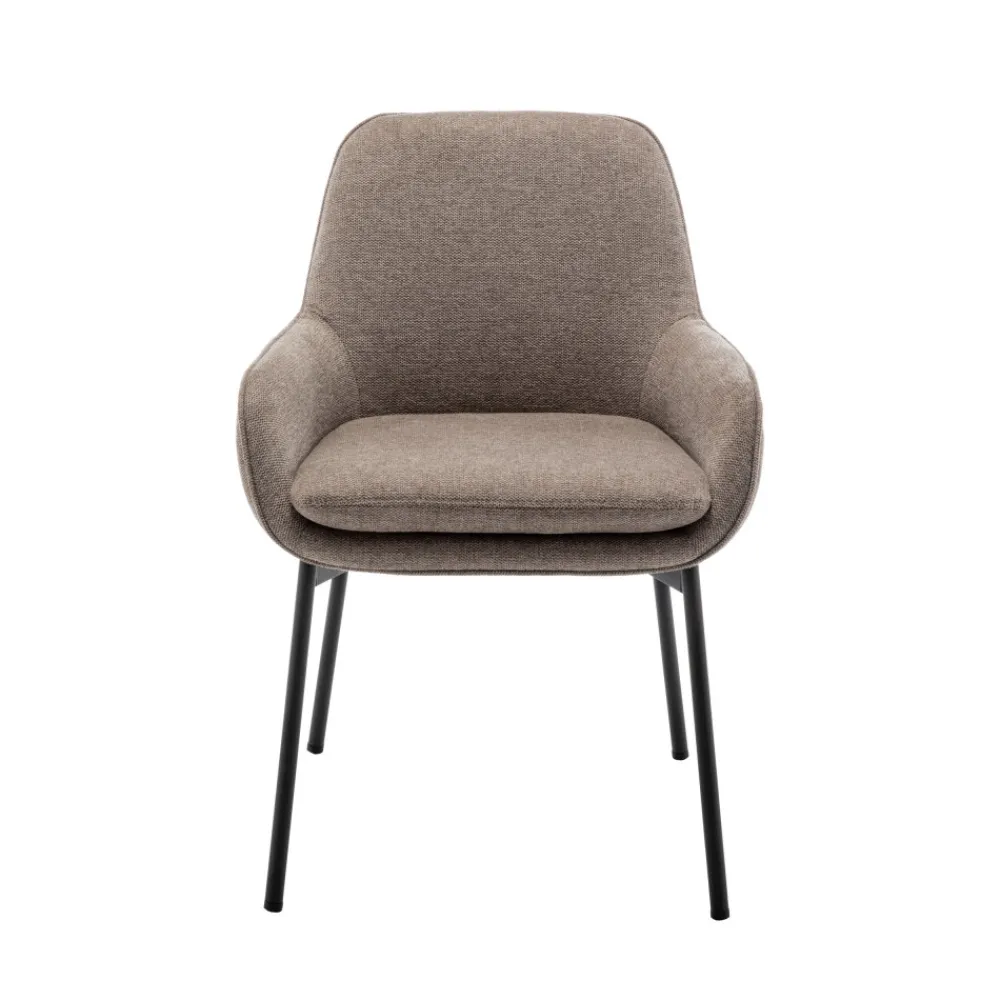 Drawer HAAS Lot de 2 fauteuils de table en tissu et métal