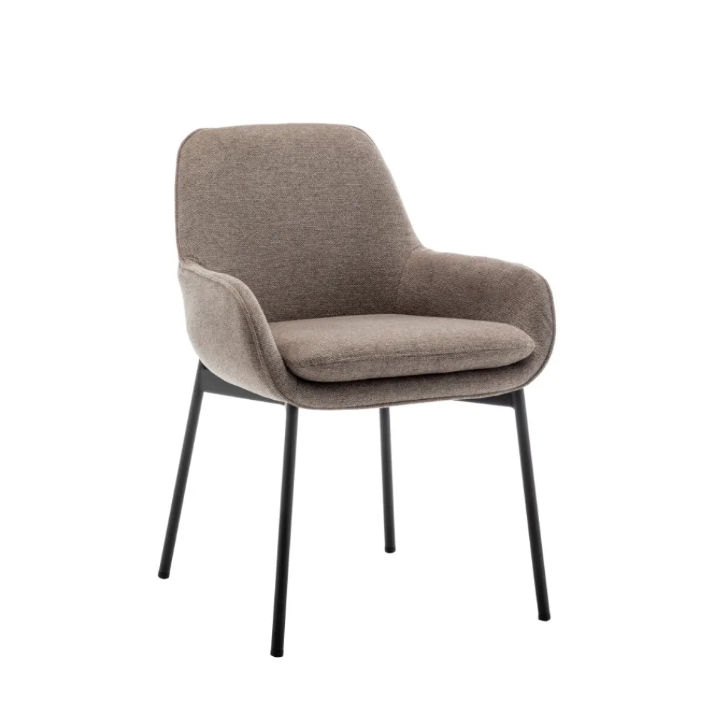 Drawer HAAS Lot de 2 fauteuils de table en tissu et métal