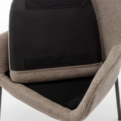 Drawer HAAS Lot de 2 fauteuils de table en tissu et métal