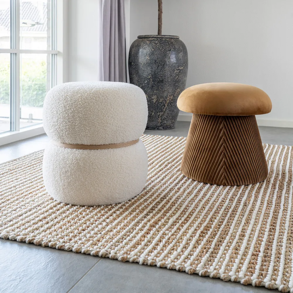 House Nordic HAMPTON Pouf champignon en velours ø39cm