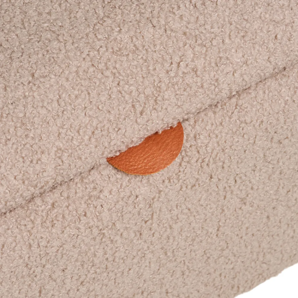 House Nordic HARLOW Banc coffre en tissu bouclette et bois L95cm