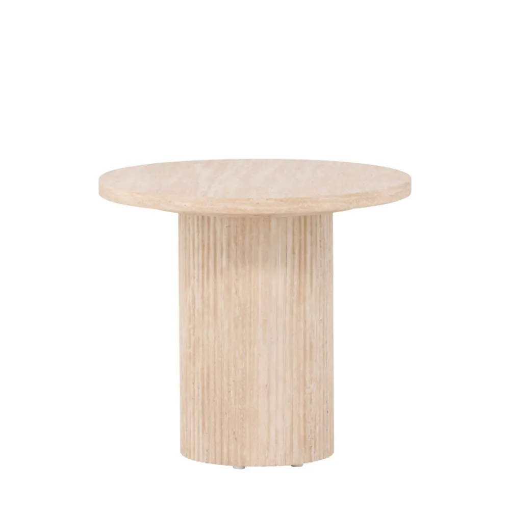 Venture Home HARON Table d'appoint ronde effet travertin ø50cm