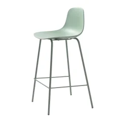 No name HEL Lot de 2 chaises de bar en plastique et métal H67,5cm