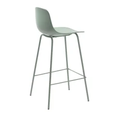 No name HEL Lot de 2 chaises de bar en plastique et métal H67,5cm