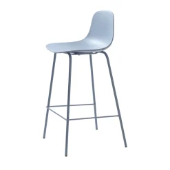 No name HEL Lot de 2 chaises de bar en plastique et métal H67,5cm