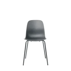No name HEL Lot de 4 chaises en plastique et métal