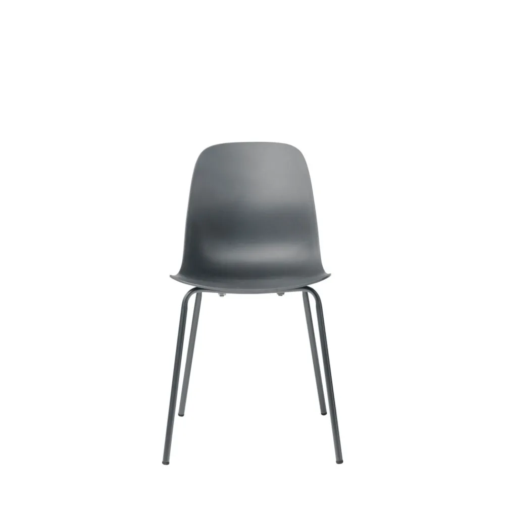 No name HEL Lot de 4 chaises en plastique et métal