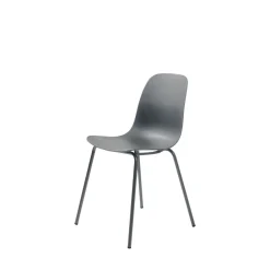 No name HEL Lot de 4 chaises en plastique et métal