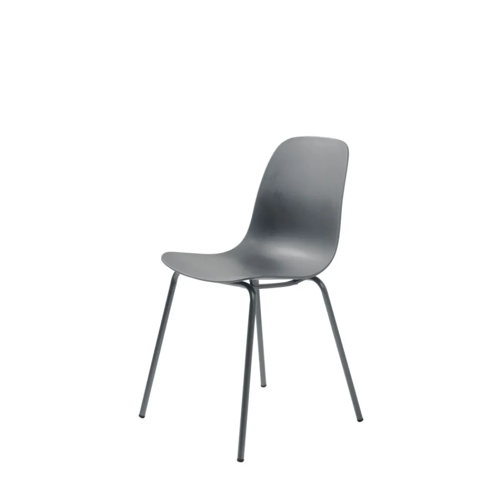 No name HEL Lot de 4 chaises en plastique et métal