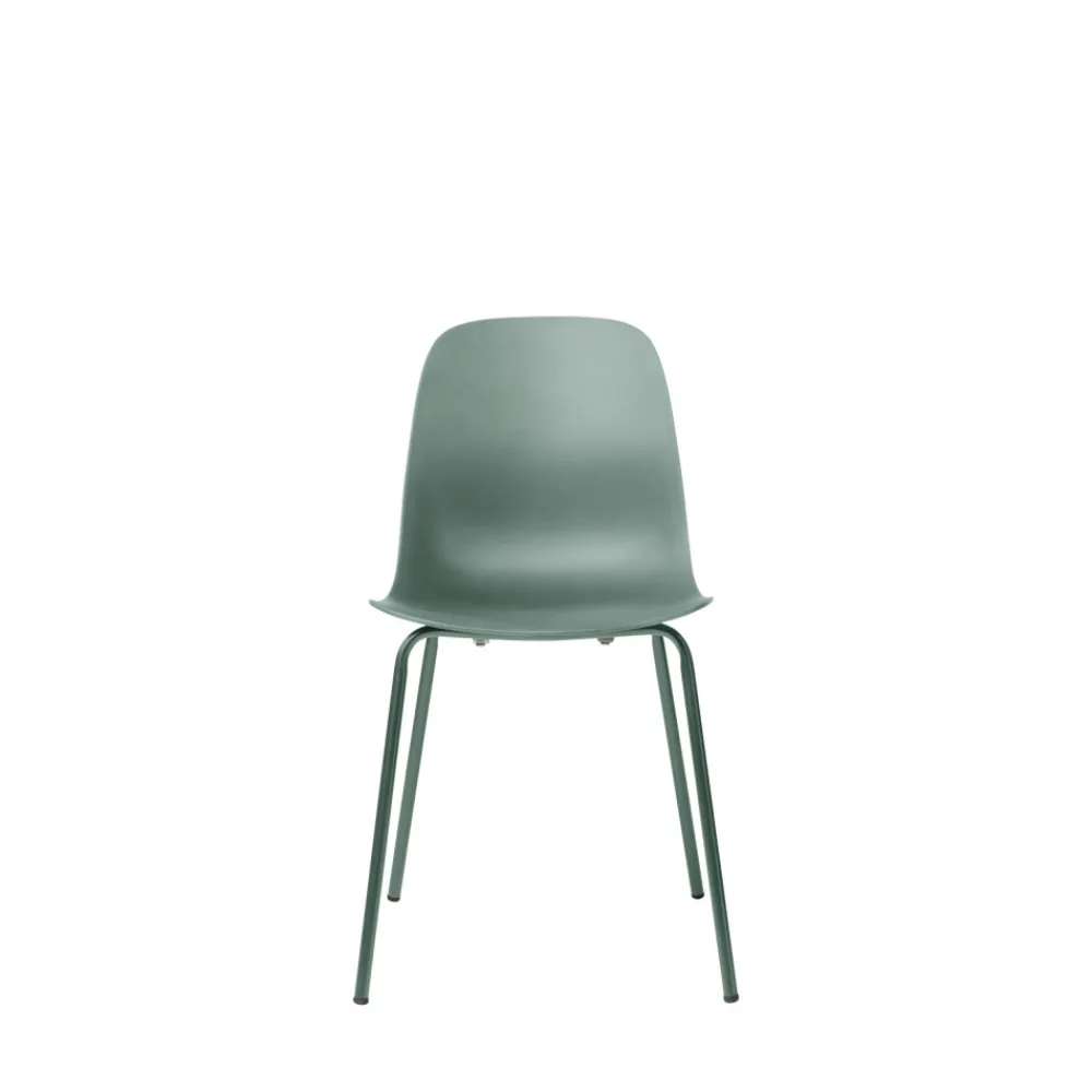 No name HEL Lot de 4 chaises en plastique et métal