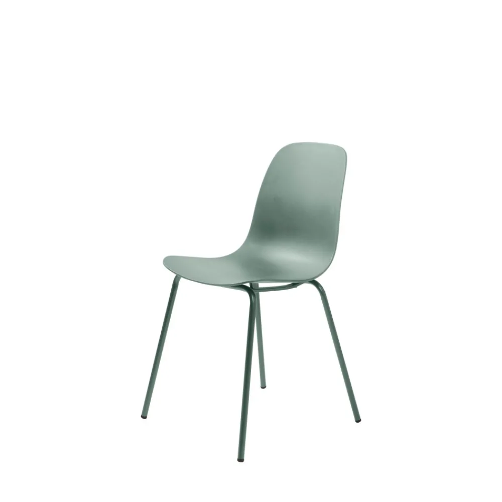 No name HEL Lot de 4 chaises en plastique et métal