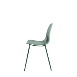 No name HEL Lot de 4 chaises en plastique et métal