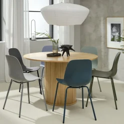 No name HEL Lot de 4 chaises en plastique et métal