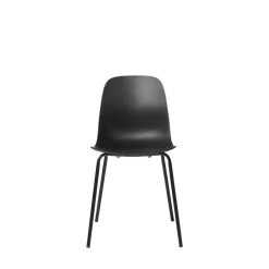 No name HEL Lot de 4 chaises en plastique et métal