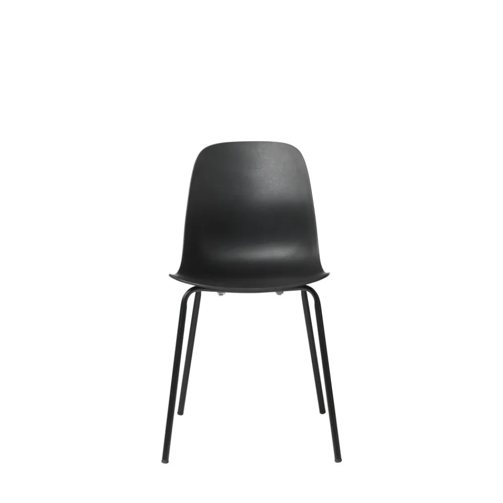 No name HEL Lot de 4 chaises en plastique et métal