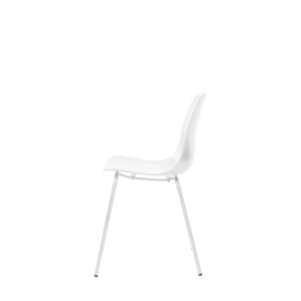 No name HEL Lot de 4 chaises en plastique et métal