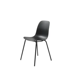 No name HEL Lot de 4 chaises en plastique et métal