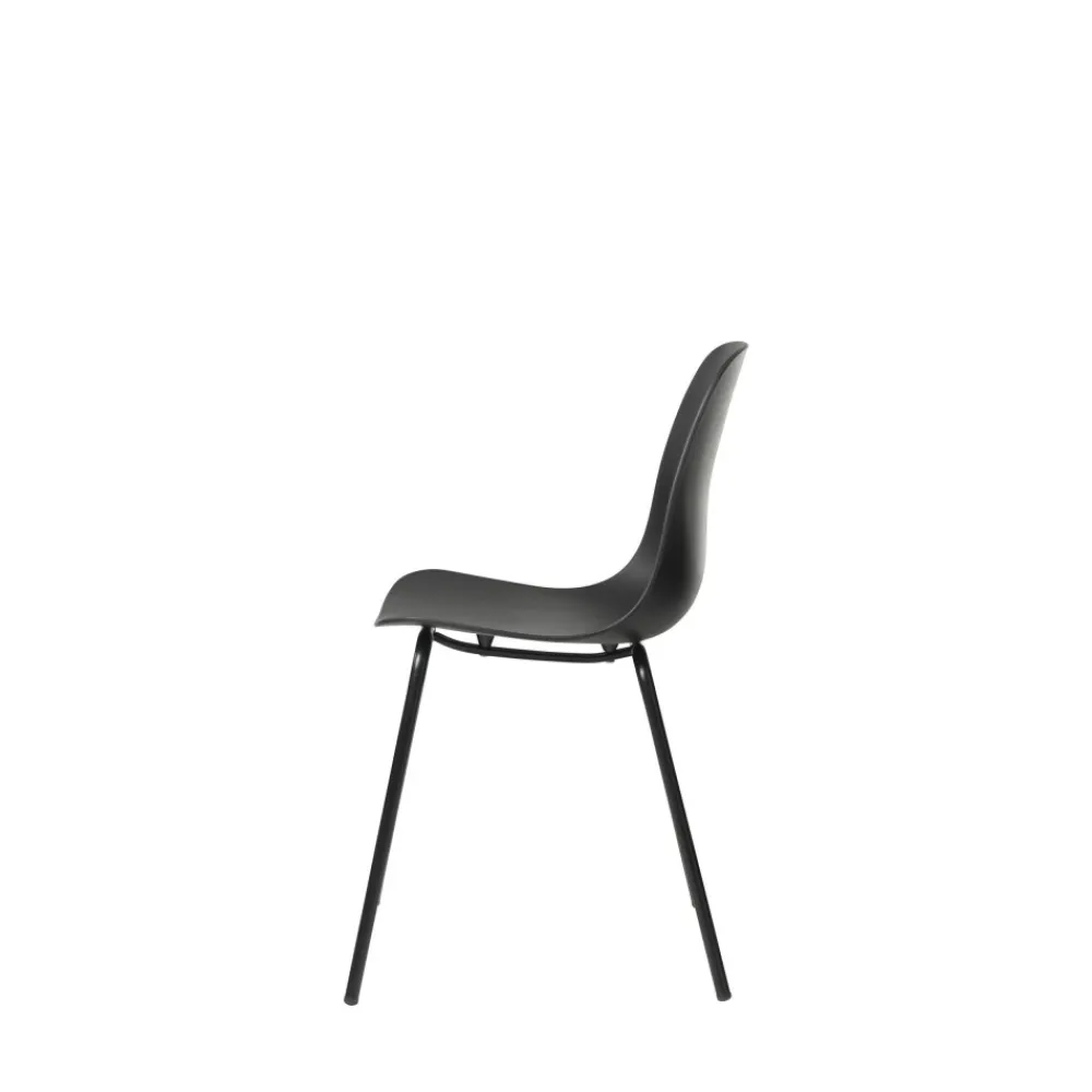 No name HEL Lot de 4 chaises en plastique et métal