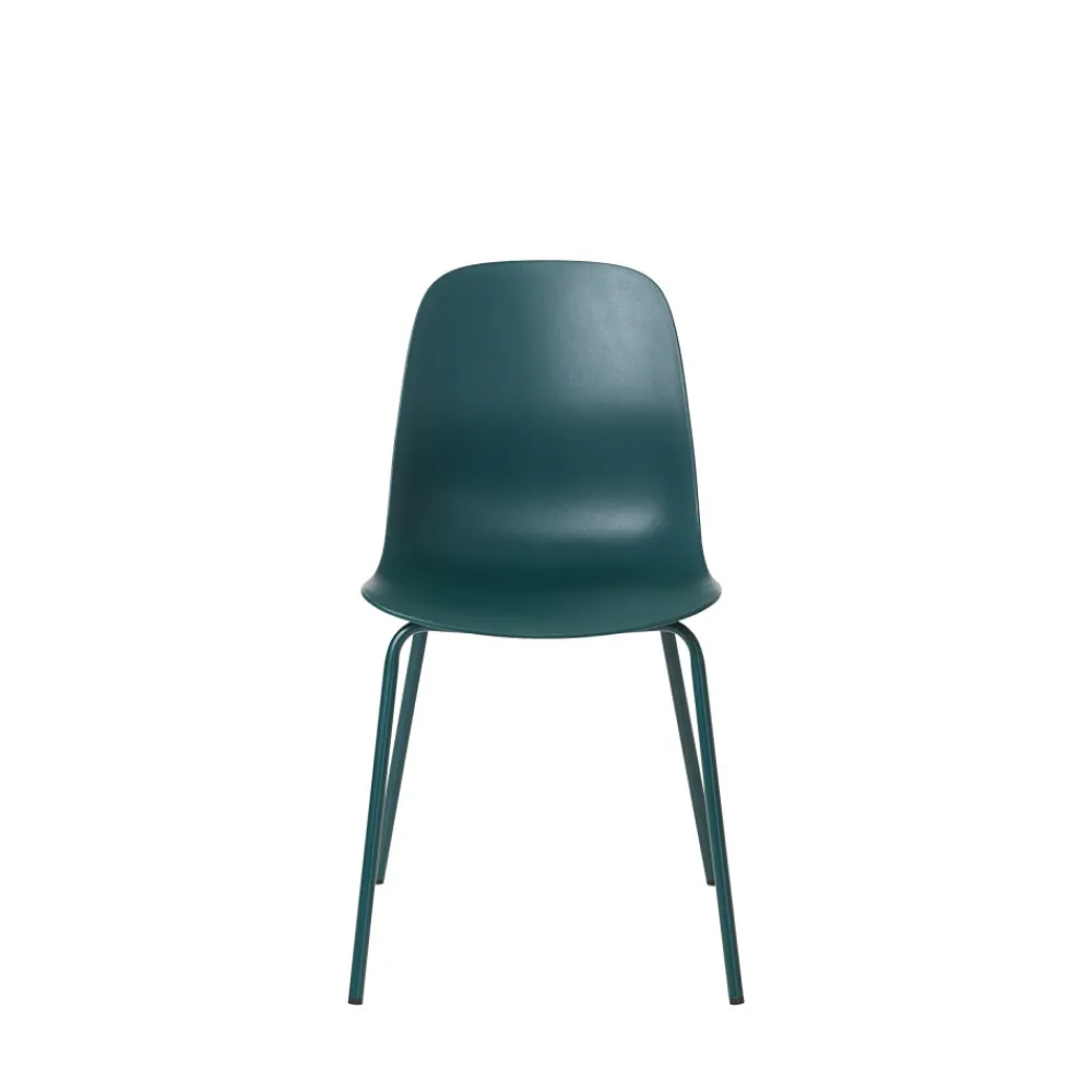 No name HEL Lot de 4 chaises en plastique et métal