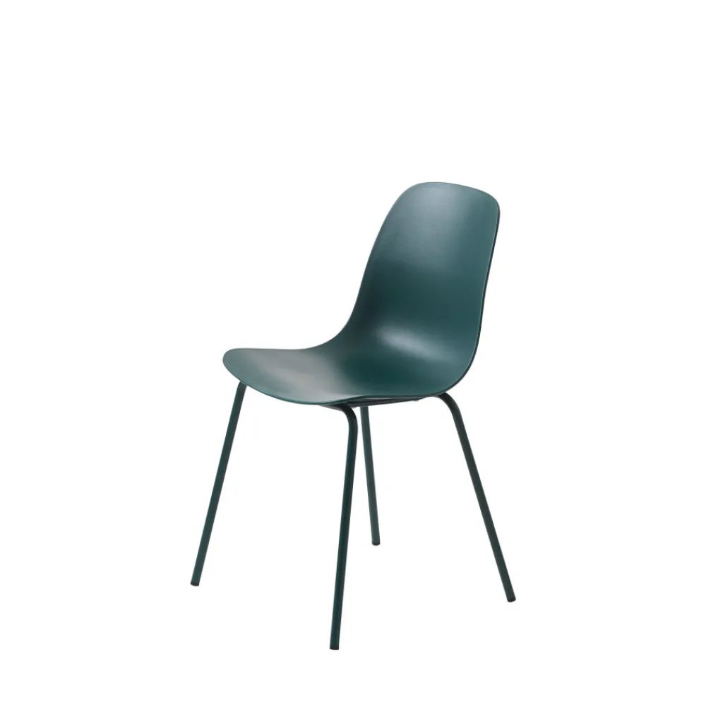No name HEL Lot de 4 chaises en plastique et métal