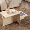 Drawer HEMY Table basse effet travertin