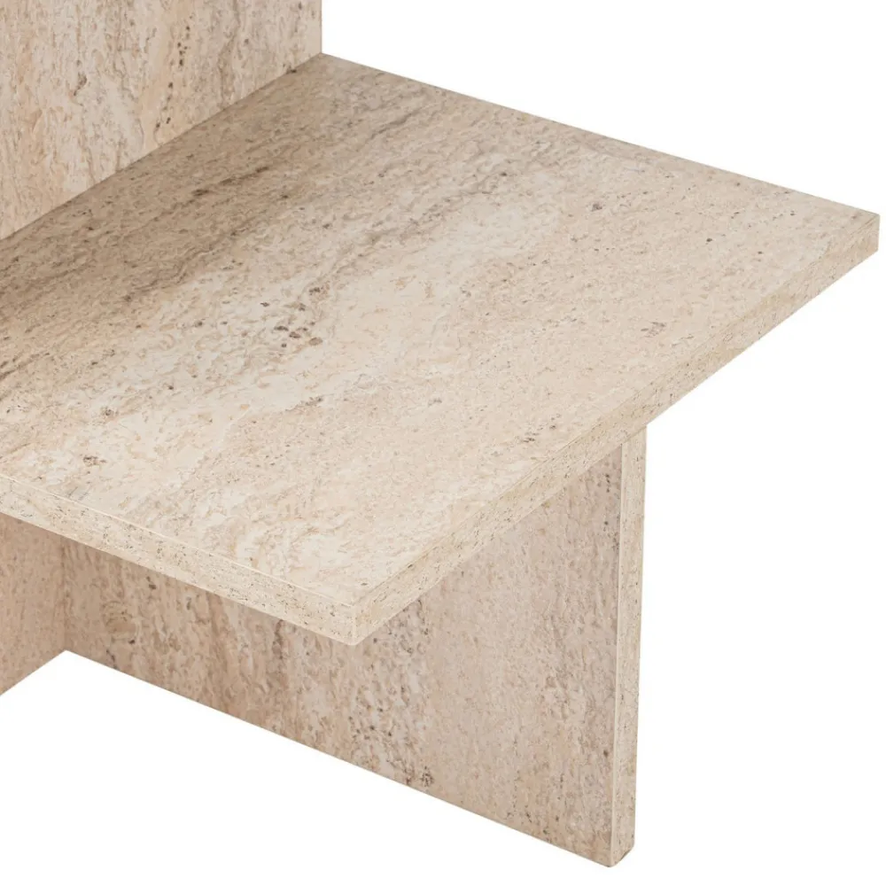 Drawer HEMY Table basse effet travertin