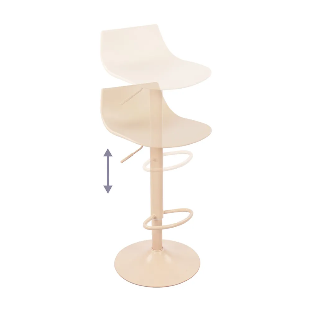 Drawer HERIBO Lot de 2 chaises de bar réglables en plastique et métal H58-79cm