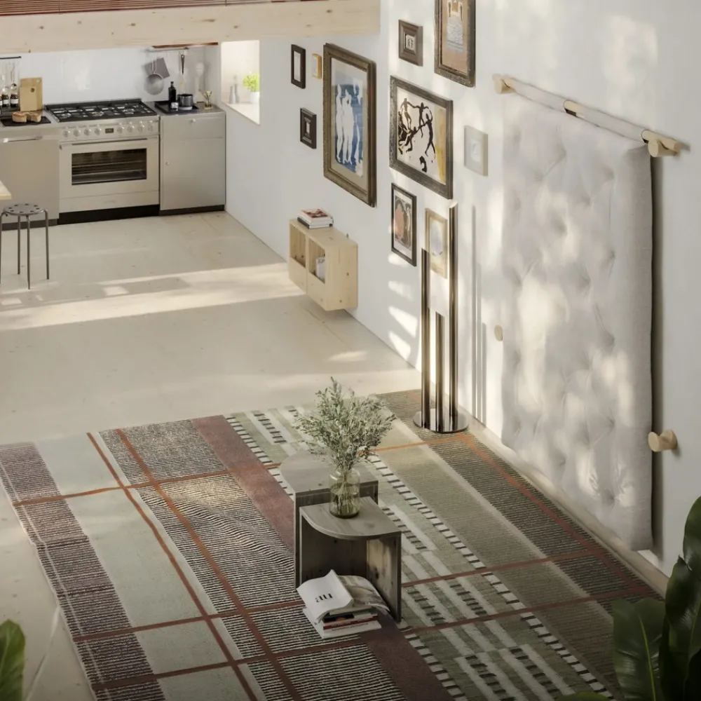 Karup Design HOOKED Fauteuil convertible en lin et bois avec accroches murales