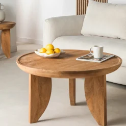 Drawer JEPARA Table basse ronde en bois massif ø84cm